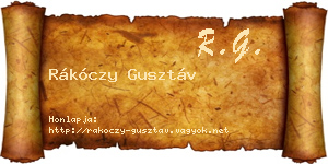 Rákóczy Gusztáv névjegykártya