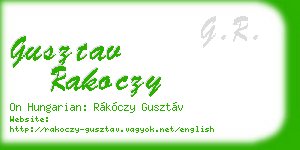 gusztav rakoczy business card