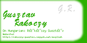 gusztav rakoczy business card